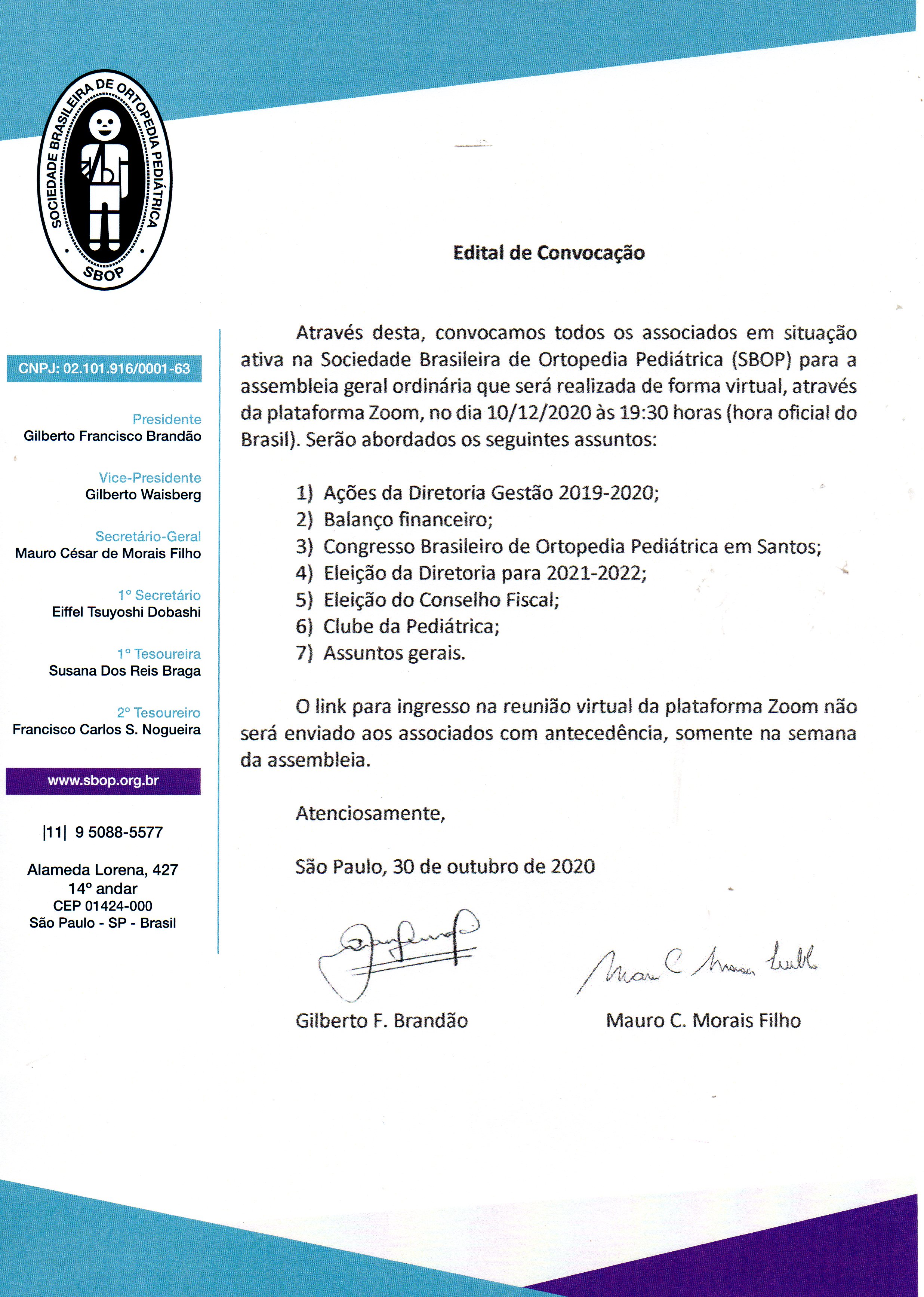 Convoca&ccedil;&atilde;o de Assembleia  - Edital