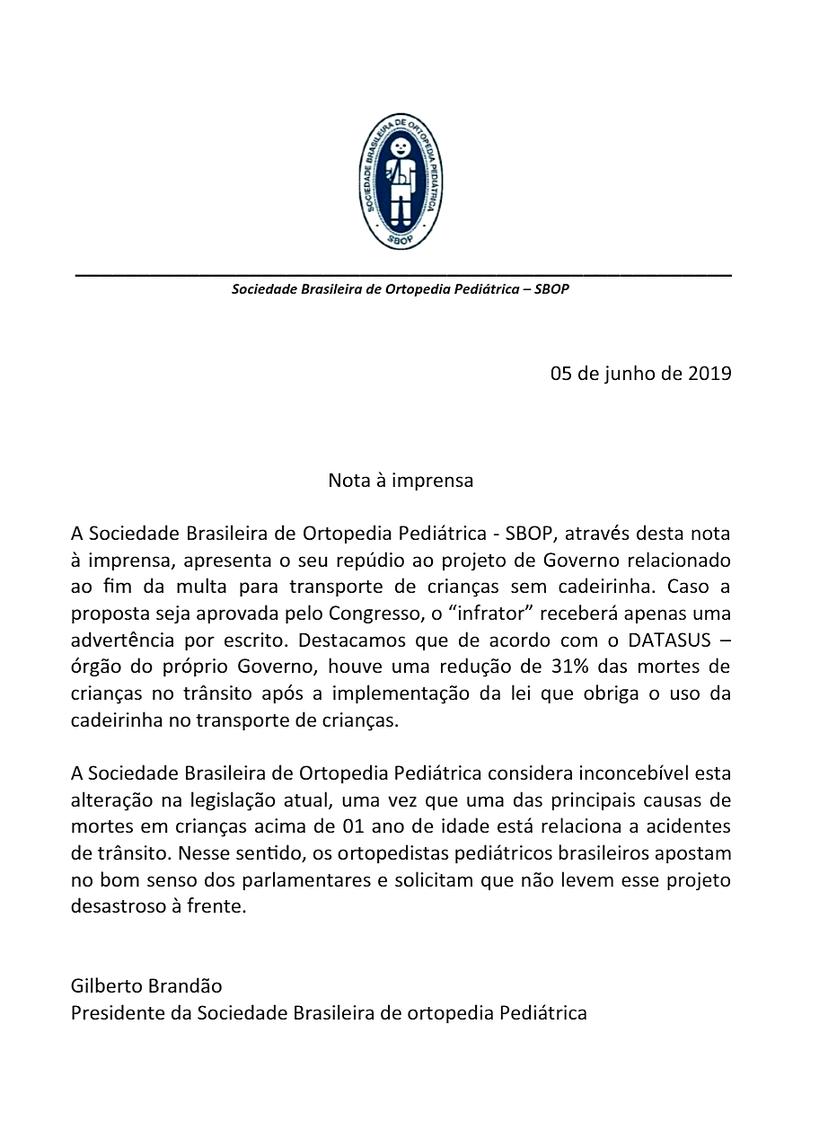 Nota &agrave; imprensa