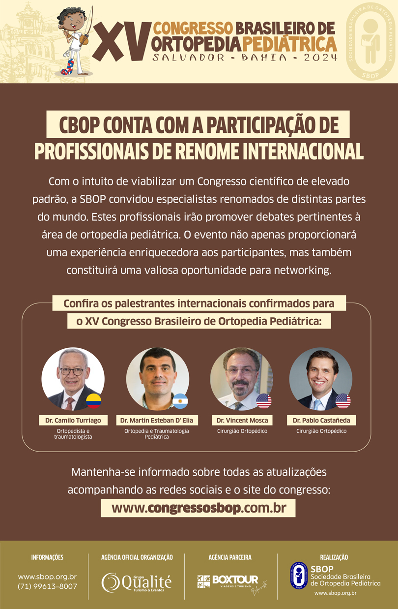 Participe do XV Congresso Brasileiro de Ortopedia Pedi&aacute;trica